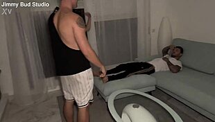 Inexperienced 18+ Teen Gags Choked Deepthroat Rough Threesome Submission!