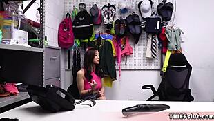 Caught this cute asian shoplifter! Now pound her tight mini pussy doggystyle!