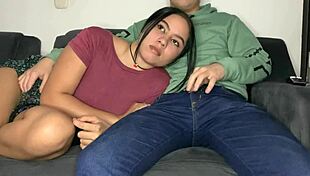 brunette colombian gets creampie pussy and cumshot mouth double load