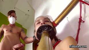 Randy sweetie endures brutal anal therapy in loony bin 😈💥