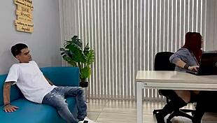 Curvy Colombian milf therapist, fuck this nerd boy in office? Creampie by Danyel Mast and Christy Evans!