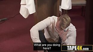 Kinky Big Tits GILF Cleaner Fucks Heartbroken Young Groom at Work