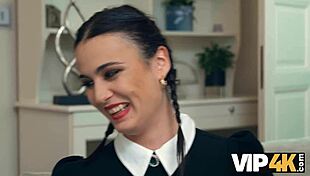 oh man i lisped when wednesday sucked daddys big black cock like her own bitch vip4k style...