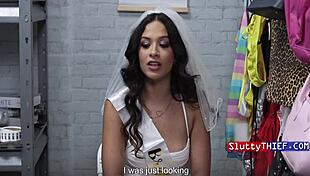 petite latina bridesmaid nabbed stealing dildos gets humiliated by mall guard