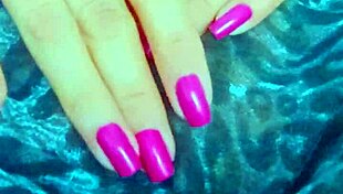 shaved pink latina pussy plays with her cute toy!