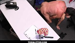 petite pigtail teen caught shoplifting strips for tommy gunn's cock