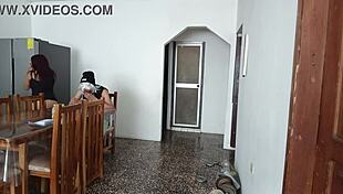 WHOA, FAT LATINA MAID WHORE SHAKES HER BIG ASS CURVY IN KINKY HOMEMADE UNIFORM FOR DADDY!