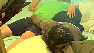 Homemade ebony neighbor sneaks into bedroom for missionary fucking with her sexy amateur ass on display.