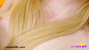 Blonde Beauty's Glistening Body Demands Hard Touch