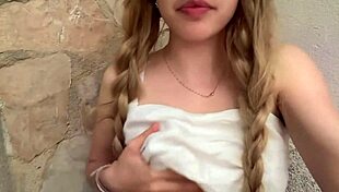 Stepdad ditches me horny in yard waiting for outdoor fuck!