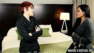 Submissive maxine x lily cade: doggy dildo vibes and juicy pussy squirt bliss