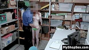 caught shoplifting teen gets bent over by lp officer for pussy pounding on site