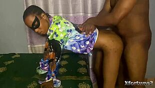 sexy petite ebony stepsister sneaks in bed craving cock before sleepy night