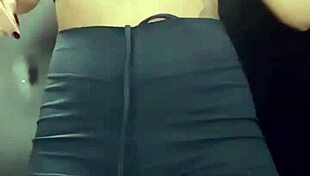 Big ass beauty masturbates pussy and gets creampied after intense cunnilingus in crowded bathroom