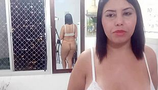 vlog of horny sarah rosa stripping big tits ass in lingerie for voyeur fans