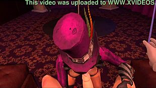 Mad moxxi spots you dancing in purple dream club then gives insane blowjob and picks you up for cosplay game