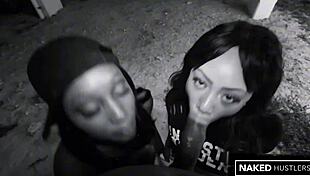 ebony baddies deepthroat monster bbc on miami beach corner