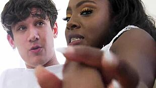 Wanna see new ebony college girlfriend facial cumshot in group threesome?