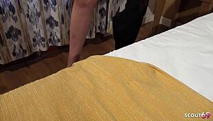 German housewife chokes on big cock then rides pov cheating fuck footjob in hotel nylons!