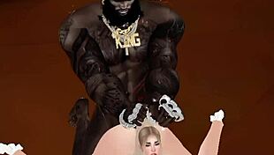 blonde takes big black cock up her ass hard