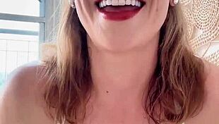 brazilian milf in lingerie guides your jerk off with big tits toy tease