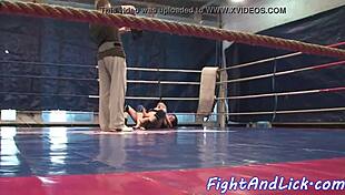 busty babe, wanna finger this cute teen pussy after our wrestling match?