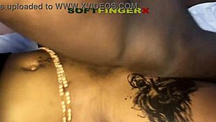 curvy ebony girlfriend screams in missionary as oiled tight pussy drips and squirts wildly