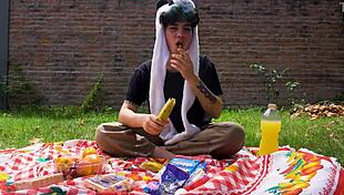laras picnic overflows with vomit fetish ecstasy in outdoor teen solo