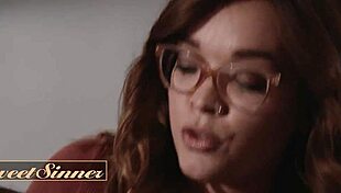 oh god yes professor fucks ginger hottie every way on his bed and creams her pussy