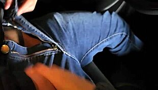 Redhead bookstore girl removes condom for creampie ride in car