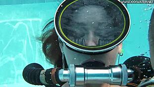 Poolside babe sucks hot cock