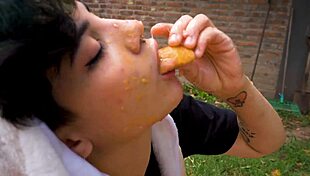 laras picnic overflows with vomit fetish ecstasy in outdoor teen solo