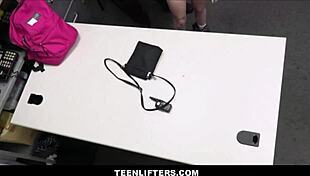 i'm the cute petite blonde teen shoplifter with small tits getting strip searched by justin magnum