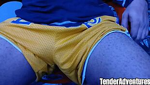 amateur milf's sloppy oily handjob on that huge bbc has me moaning like crazy... oops too slippery!