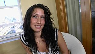 brunette slut whore takes hard fucking ends in massive cumshot facial