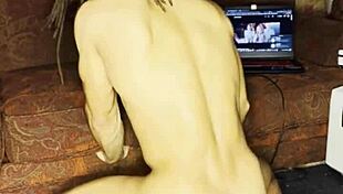 lvory white pounds her gaping hole deep with huge dildo solo