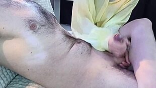 stepfather relaxes with handjob massage from tight teen slut in panties