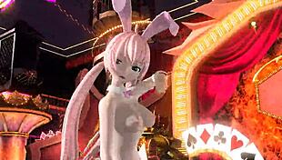 whoa! megurine luka rocks that sexy bunny costume nude mod in blackjack project diva 😘🍑