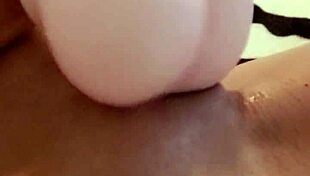 petite emy angel gropes her pussy with dildo toy play