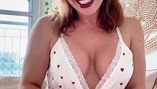 brazilian milf in lingerie guides your jerk off with big tits toy tease