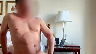 stroking my cock in the hotel room window wide open yo