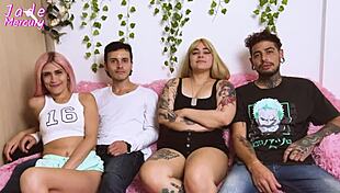 First Foursome Fills Me with Big Cocks and Thick Cum in Wild Orgy