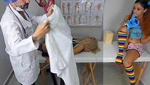 Taboo stepmom fucked by gyno doctor beside stepdaughter