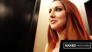 🔥 whoa redhead pawg spots shiny black cock and rides it deep!