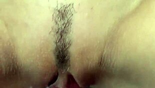 cute brunette milf fucked doggystyle on kitchen counter swallows cum