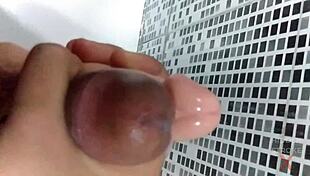 condom snaps during toy masturbation cumshot