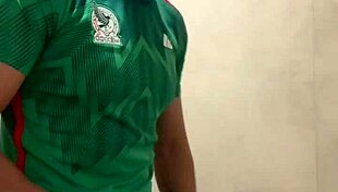 Mexican Soccer Player Jerks Off in Gym Bathroom