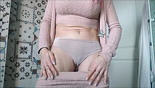 chantalchannel's wet puffy housewife squirts urgently in see-through lingerie