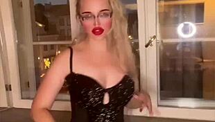 Goddess belly dancer dominates haters with huge belly tease