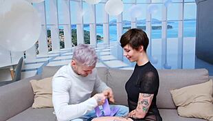 milf screams through rough birthday gangbang with deepthroat cumshots and double penetration